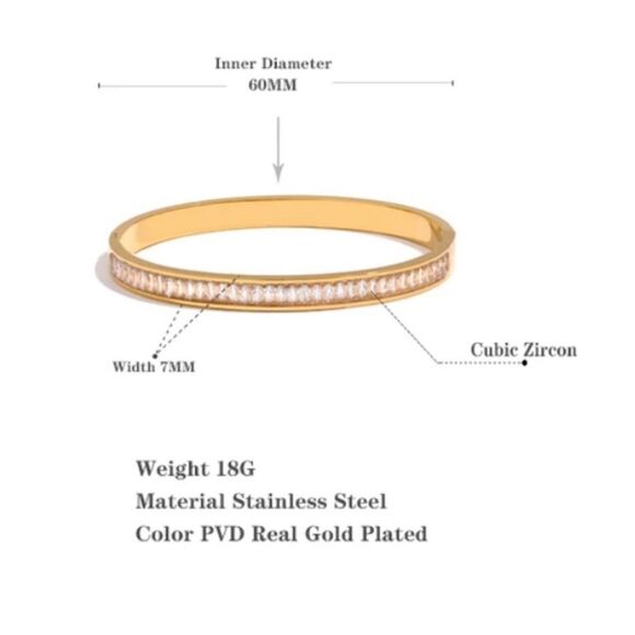 New Black Diamond Crystal Bangle Bracelet Choice of Color - Picture 9 of 11